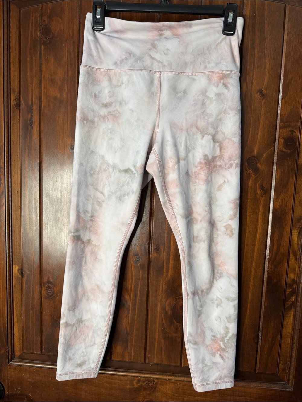 Athleta elation snow Dye 7/8 Leggings in Light Pink and Gray